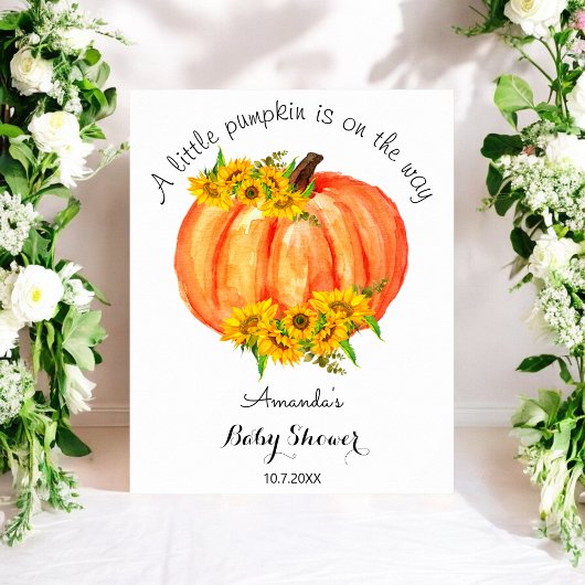Little Pumpkin Baby shower Welcome Poster