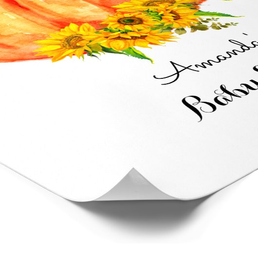 Little Pumpkin Baby shower Welcome Poster (Hoek)