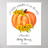 Little Pumpkin Baby shower Welcome Poster (Voorkant)