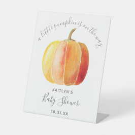Little Pumpkin Baby shower Welcome Reclamebord Met Voetstuk