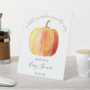 Little Pumpkin Baby shower Welcome Reclamebord Met Voetstuk