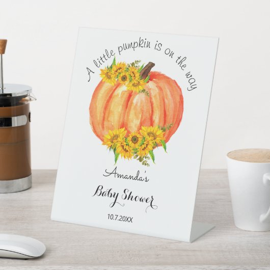 Little Pumpkin Baby shower Welcome Reclamebord Met Voetstuk (Insitu)