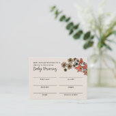 Little Pumpkin Baby Stats Douche Gissen Spel Informatiekaartje (Staand voorkant)