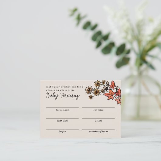 Little Pumpkin Baby Stats Douche Gissen Spel Informatiekaartje (Staand voorkant)