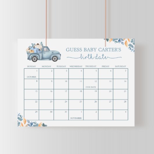 Little Pumpkin Baby uitgerekende datum Kalender Sp Poster