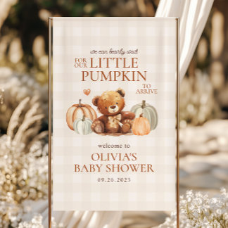 Little Pumpkin Beer Herfst Baby shower Welkom Spandoek