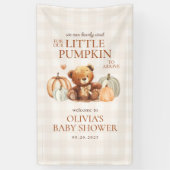 Little Pumpkin Beer Herfst Baby shower Welkom Spandoek (Verticaal)