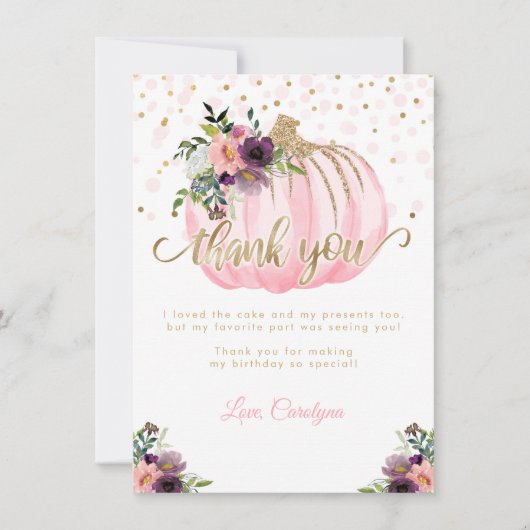 Little Pumpkin Birthday Bedankt voor je kaartje (Voorkant)