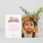 Little Pumpkin Birthday Foto bedankt kaarten (Staand voorkant)