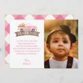 Little Pumpkin Birthday Foto bedankt kaarten (Voorkant / Achterkant)