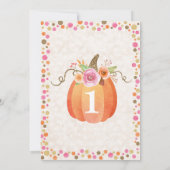 Little Pumpkin Birthday Invitation, Autumn Herfst Kaart (Achterkant)