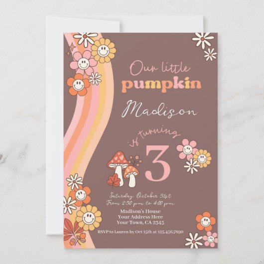 Little Pumpkin Birthday Invitation Kaart (Voorkant)