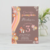 Little Pumpkin Birthday Invitation Kaart (Staand voorkant)