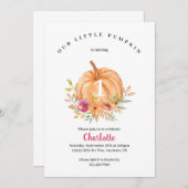 Little Pumpkin Birthday Invitation Kaart (Voorkant / Achterkant)