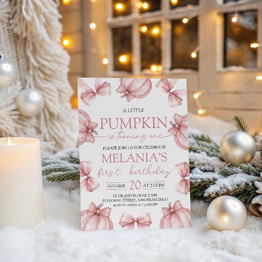 Little Pumpkin Birthday Invite Kaart