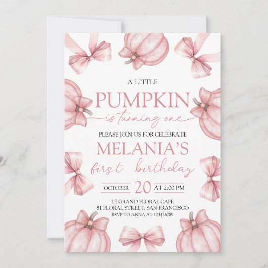 Little Pumpkin Birthday Invite Kaart (Voorkant)