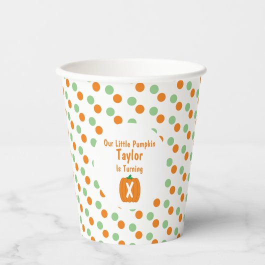 Little Pumpkin Birthday Papieren Bekers (Voorkant)