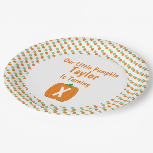 Little Pumpkin Birthday Papieren Bordje (Gekanteld)