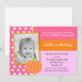 Little Pumpkin BIrthday Party-uitnodigingen Kaart (Voorkant / Achterkant)