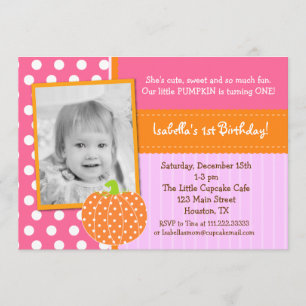 Little Pumpkin BIrthday Party-uitnodigingen Kaart