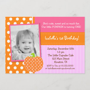 Little Pumpkin BIrthday Party-uitnodigingen Kaart