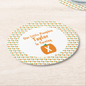 Little Pumpkin Birthday Ronde Kartonnen Onderzetter (Gebogen)