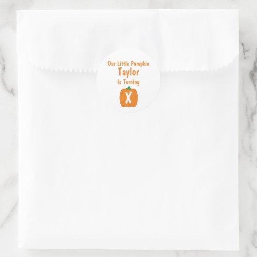 Little Pumpkin Birthday Ronde Sticker (Tas)