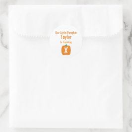 Little Pumpkin Birthday Ronde Sticker