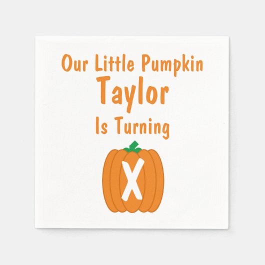 Little Pumpkin Birthday Servet (Voorkant)