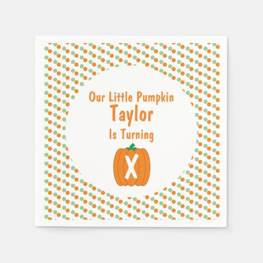 Little Pumpkin Birthday Servet (Voorkant)
