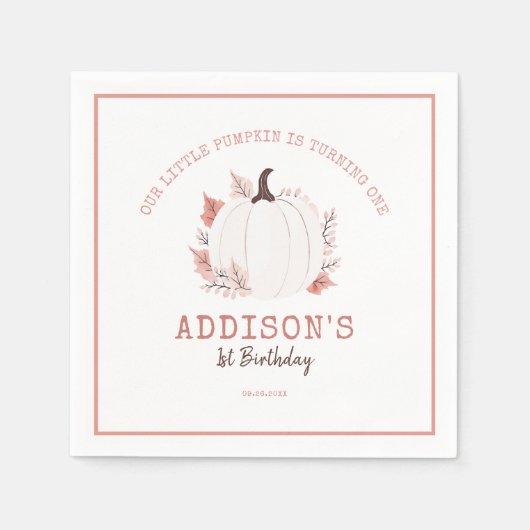 Little Pumpkin Birthday Servet (Voorkant)