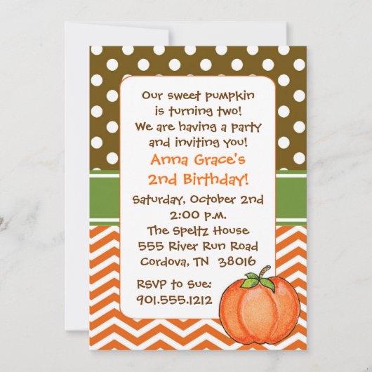 Little Pumpkin Birthday-uitnodigingen Kaart (Voorkant)
