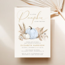 Little Pumpkin Blauwe Baby Shower voor Jongen