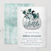 Little Pumpkin | Blauwgroen groen Baby shower van  Kaart (Voorkant / Achterkant)