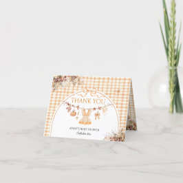 Little Pumpkin Bloemen Bow Herfst Baby shower Boek Bedankkaart