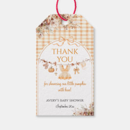 Little Pumpkin Bloemen Bow Herfst Baby shower Boek Cadeaulabel