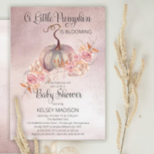 Little Pumpkin Blooming Pink Virtual Baby shower