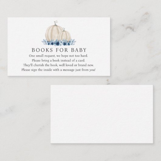 Little Pumpkin Blue Baby Boy Boeken voor Baby Informatiekaartje (Voorkant / Achterkant)