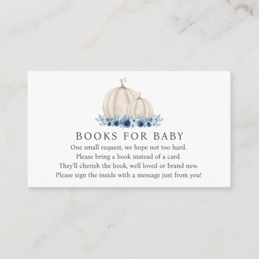 Little Pumpkin Blue Baby Boy Boeken voor Baby Informatiekaartje (Voorkant)