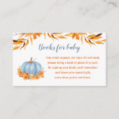 Little Pumpkin Blue Baby shower Boeken voor Baby Informatiekaartje (Voorkant)