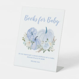 Little Pumpkin Blue Baby shower Boeken voor Baby Reclamebord Met Voetstuk