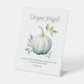 Little Pumpkin Blue Baby shower Luier Raffle Reclamebord Met Voetstuk (Voorkant)