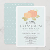 Little Pumpkin Blue Baby shower per post Kaart (Voorkant / Achterkant)