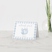 Little Pumpkin Blue Bow Baby shower Bedankkaart (Voorkant)