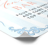 Little Pumpkin Blue Bow Baby shower Mom-osa Bar Poster (Hoek)