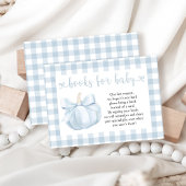Little Pumpkin Blue Bow Boeken voor Baby Informatiekaartje