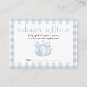 Little Pumpkin Blue Bow Luier Raffle Informatiekaartje (Voorkant)