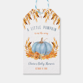 Little Pumpkin Blue Boy Baby shower Favor Tags Cadeaulabel