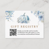 Little Pumpkin Blue Boy Baby shower Gift Registry Informatiekaartje (Voorkant)