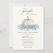 Little Pumpkin Blue Boy Baby shower Invitation Kaart (Voorkant)